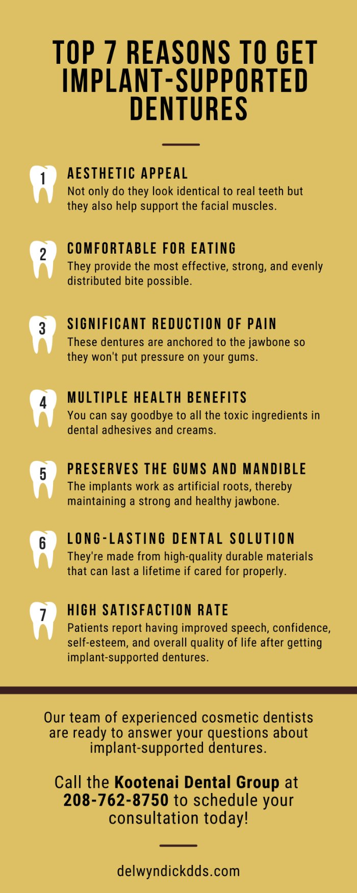 What is an Implant-Supported Denture? 1 implant-supported dentures in Coeur d'Alene, Idaho
Dr.Delwyn Dick (DDS)
Dr.Miranda Anderson (DDS)
Kootenai Dental Group, Coeur d'Alene, ID